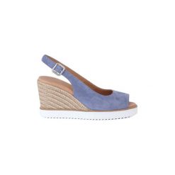 Sandały Frau CAMOSCIO DENIM. Niebieskie sandały damskie marki Frau, bez wzorów, z denimu, bez obcasa, bez zapięcia. Za 352,72 zł.