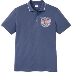 Shirt polo, krótki rękaw bonprix indygo. Niebieskie koszulki męskie bonprix, s, bez wzorów, z bawełny, polo, z krótkim rękawem, krótkie. Za 49,99 zł.