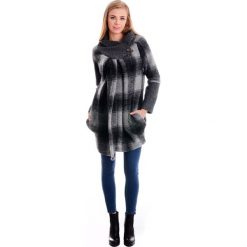 Płaszcz materiałowy - 34-3632 GR-GR. Szare płaszcze damskie Unisono, na jesień, s, bez wzorów, z poliesteru, eleganckie. Za 99,00 zł.