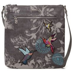 Desigual Ciemnoszara Torebka Crossbody Bols Wallpaper Kaua. Szare torebki klasyczne damskie marki Desigual, z haftami, eleganckie, z haftem. Za 249,00 zł.