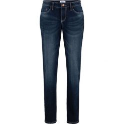 Dżinsy "authentik-stretch" SLIM bonprix ciemnoniebieski. Niebieskie jeansy damskie marki bonprix, bez wzorów, z jeansu. Za 129,99 zł.