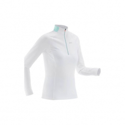 Koszulka narciarska Warm XC S 100 damska. Białe koszulki damskie INOVIK, s, bez wzorów, z elastanu, bez kołnierzyka, bez rękawów. Za 64,99 zł.