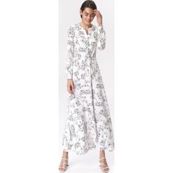 Jasna sukienka maxi w twarze. Sukienki damskie NIFE, do pracy, s, bez wzorów, z poliesteru, klasyczne, z klasycznym kołnierzykiem, bez rękawów, maxi. Za 269,00 zł.