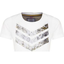 T-shirt AERONAUTICA MILITARE Biały. Białe t-shirty damskie marki Aeronautica Militare, z nadrukiem, z bawełny, militarne, z okrągłym kołnierzem. Za 300,00 zł.