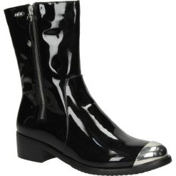 BOTKI BIG STAR T274321. Czarne botki damskie marki BIG STAR, retro, bez obcasa, bez zapięcia. Za 139,99 zł.