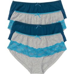 Figi: Figi „panty” (4 pary) bonprix niebieskozielono-jasnoszary melanż