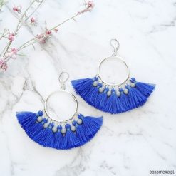 Kolczyki z chwostami Boho Big - Blue. Niebieskie kolczyki damskie marki Pakamera. Za 129,00 zł.