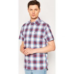 Koszula Tommy Jeans Shortsleeve Check DM0DM07914. Czerwone koszule męskie Tommy Jeans, m, bez wzorów, z bawełny, casualowe, bez kołnierzyka, bez rękawów. Za 279,00 zł.