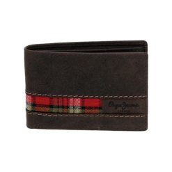 Portfele męskie: Skórzany portfel w kolorze brązowym – (S)11 x (W)7,6 cm