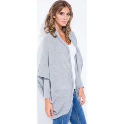 Bolerka i narzutki damskie: Szara Narzutka z Rękawem Typu Kimono