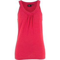 Top shirtowy bawełniany bonprix czerwony. Czerwone topy damskie marki bonprix, z bawełny. Za 34,99 zł.