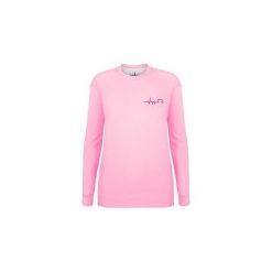 SWEATSHIRT - HEARTBEAT - OVERSIZE. Różowe bluzy damskie Kingsize, l, z nadrukiem, z bawełny, bez rękawów, bez kaptura. Za 74,50 zł.