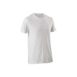 Koszulka Gym & Pilates 100 męska. Białe koszulki męskie DOMYOS, xl, z elastanu. Za 11,99 zł.