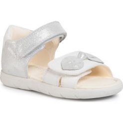 Sandały GEOX - B S.Alul G. B B021YB 0MABC C1000 S White. Szare sandały dziewczęce Geox, z zamszu, bez zapięcia. Za 259,00 zł.