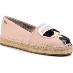 Espadryle KARL LAGERFELD - KL80111 Light Pink. Różowe espadryle damskie KARL LAGERFELD, bez wzorów, ze skóry, bez obcasa, na płaskiej podeszwie. Za 639,00 zł.