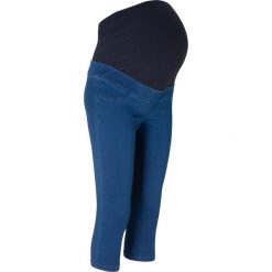Legginsy dżinsowe rybaczki dla ciężarnych bonprix niebieski "stone”. Niebieskie legginsy ciążowe bonprix, w paski, z jeansu. Za 89,99 zł.