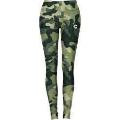 Legginsy: Legginsy w kolorze zielonym ze wzorem