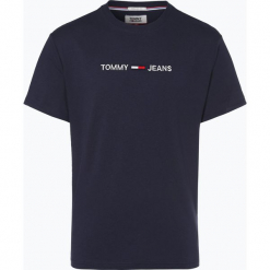 Tommy Jeans - T-shirt męski, niebieski. Niebieskie t-shirty męskie z nadrukiem Tommy Jeans, m, z bawełny. Za 179,95 zł.