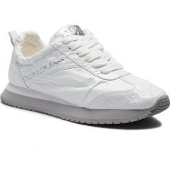 Sneakersy CALVIN KLEIN JEANS - Jill Metallic Crinkle R7806 White. Białe półbuty damskie Calvin Klein Jeans, z jeansu. W wyprzedaży za 359,00 zł.