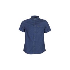 Koszule z krótkim rękawem Calvin Klein Jeans INDIGO INSTIT POCKET. Niebieskie koszule męskie Calvin Klein Jeans, m, bez wzorów, z jeansu, bez kołnierzyka, z krótkim rękawem. Za 216,30 zł.