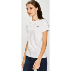 Levi's - Top. Białe bluzki damskie Levi's®, s, bez wzorów, z bawełny, z okrągłym kołnierzem. W wyprzedaży za 79,90 zł.