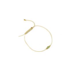 Bransoletka Turmalin Zielony sznurek złoto. Zielone bransoletki damskie Brazi druse jewelry, z nylonu, złote. Za 60,00 zł.