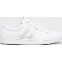 Lacoste - Buty. Białe buty sportowe męskie Lacoste, ze skóry, bez zapięcia. W wyprzedaży za 399,90 zł.