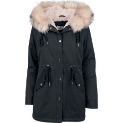 Parki damskie: Urban Classics Ladies Peached Teddy Lined Parka Płaszcz damski czarny