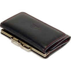 PERFEKT PLUS P/45 A zatrzask/bigiel granatowy, portfel damski. Niebieskie portfele damskie Perfekt Plus, bez wzorów, ze skóry. Za 99,90 zł.