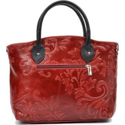 Shopper bag damskie: Skórzana torebka w kolorze czerwonym – (S)28 x (W)37 x (G)10,5 cm