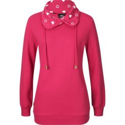 Bluza dresowa bonprix czerwień granatu. Czerwone bluzy dresowe damskie bonprix, z dresówki, bez kaptura. Za 74,99 zł.