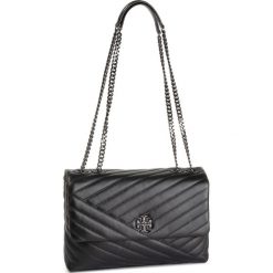 Torebka TORY BURCH - Kira Chevron Convertible Shoulder Bag 58465 Black/Gunmetal 013. Czarne torebki klasyczne damskie Tory Burch, bez wzorów, ze skóry, klasyczne, bez dodatków. Za 2129,00 zł.
