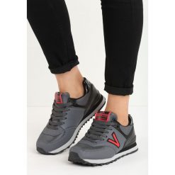 Buty sportowe damskie: Szaro-Czerwone Buty Sportowe Gilerma