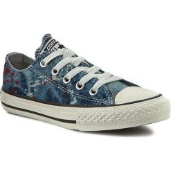 Trampki CONVERSE - 651700C Ash-Grey/Cas. Niebieskie trampki chłopięce marki Converse, z gumy, na sznurówki. W wyprzedaży za 159,00 zł.