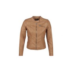 Kurtki skórzane Only ONLFLORA. Pomarańczowe kurtki damskie marki ONLY, bez wzorów, bez kaptura. Za 179,00 zł.