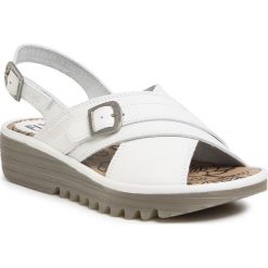 Sandały FLY LONDON - Ekonfly P501142001 White. Białe klapki damskie Fly London, bez wzorów, ze skóry, bez obcasa, na obcasie. W wyprzedaży za 299,00 zł.