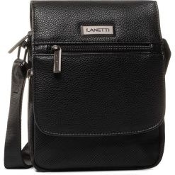 Saszetka LANETTI - BMR-U-010-10-03 Black. Czarne torby męskie skórzane Lanetti, bez wzorów, ze skóry ekologicznej, młodzieżowe. Za 79,99 zł.