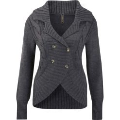 Kardigany damskie: Sweter rozpinany bonprix szary