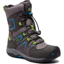 Śniegowce KEEN - Levo Winter Wp 1019800 Magnet/Blue Jewel. Szare śniegowce chłopięce Keen, bez zapięcia. W wyprzedaży za 279,00 zł.