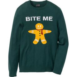 Swetry męskie: Sweter Slim Fit bonprix zielony