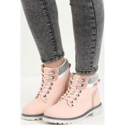 Buty zimowe damskie: Różowe Traperki Fashion Casual