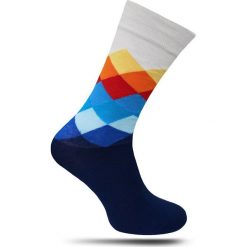 Modne Kolorowe Skarpetki -ALTIES- Męskie, Geometryczne, w Romby SKALTS0057. Skarpetki męskie Alties, bez wzorów, z tkaniny. Za 16,90 zł.