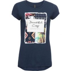 Bluzki, topy, tuniki: T-shirt bonprix ciemnoniebieski z nadrukiem