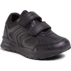 Sneakersy GEOX - J Pavel B. F J8415F 0BUCE C9999 M Black. Czarne trampki chłopięce Geox, bez wzorów, ze skóry ekologicznej, na rzepy. W wyprzedaży za 179,00 zł.