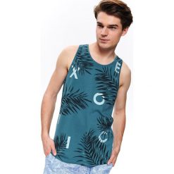 T-shirt bez rękawów z nadrukiem. Zielone t-shirty męskie Top Secret, na lato, xxl, z nadrukiem, z bawełny, bez kołnierzyka. W wyprzedaży za 19,99 zł.