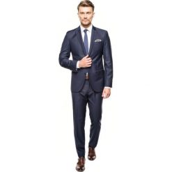 Garnitur avion 311 granatowy slim fit. Niebieskie garnitury Recman, z materiału. Za 199,99 zł.