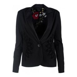 Desigual Marynarka Damska Columbus 36 Czarna. Czarne kurtki damskie Desigual, bez wzorów, eleganckie, bez kaptura. W wyprzedaży za 292,00 zł.