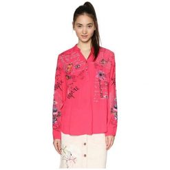 Desigual Bluzka Damska Bluse Loretta 18Swbw76 3135 (Rozmiar S). Różowe koszule damskie Desigual, s, bez wzorów, bez kołnierzyka, bez rękawów. W wyprzedaży za 178,00 zł.