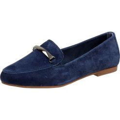 Skórzane mokasyny damskie FILIPPO DP1209 NAVY. Niebieskie mokasyny damskie FILIPPO, klasyczne, na obcasie. W wyprzedaży za 139,00 zł.