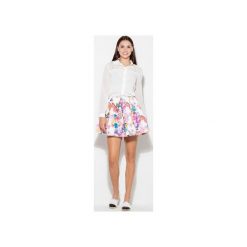 Spódnica K281 Kwiaty. Szare spódniczki damskie marki KATRUS, xl, w kwiaty, z tkaniny. Za 99,00 zł.